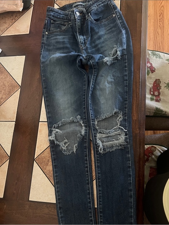 Abercrombie & Fitch Denim - Abercrombie & Fitch Women’s Dark Blue Distressed Boyfriend Jeans